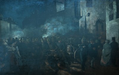 Firefighters Running to a Fire by Gustave Courbet